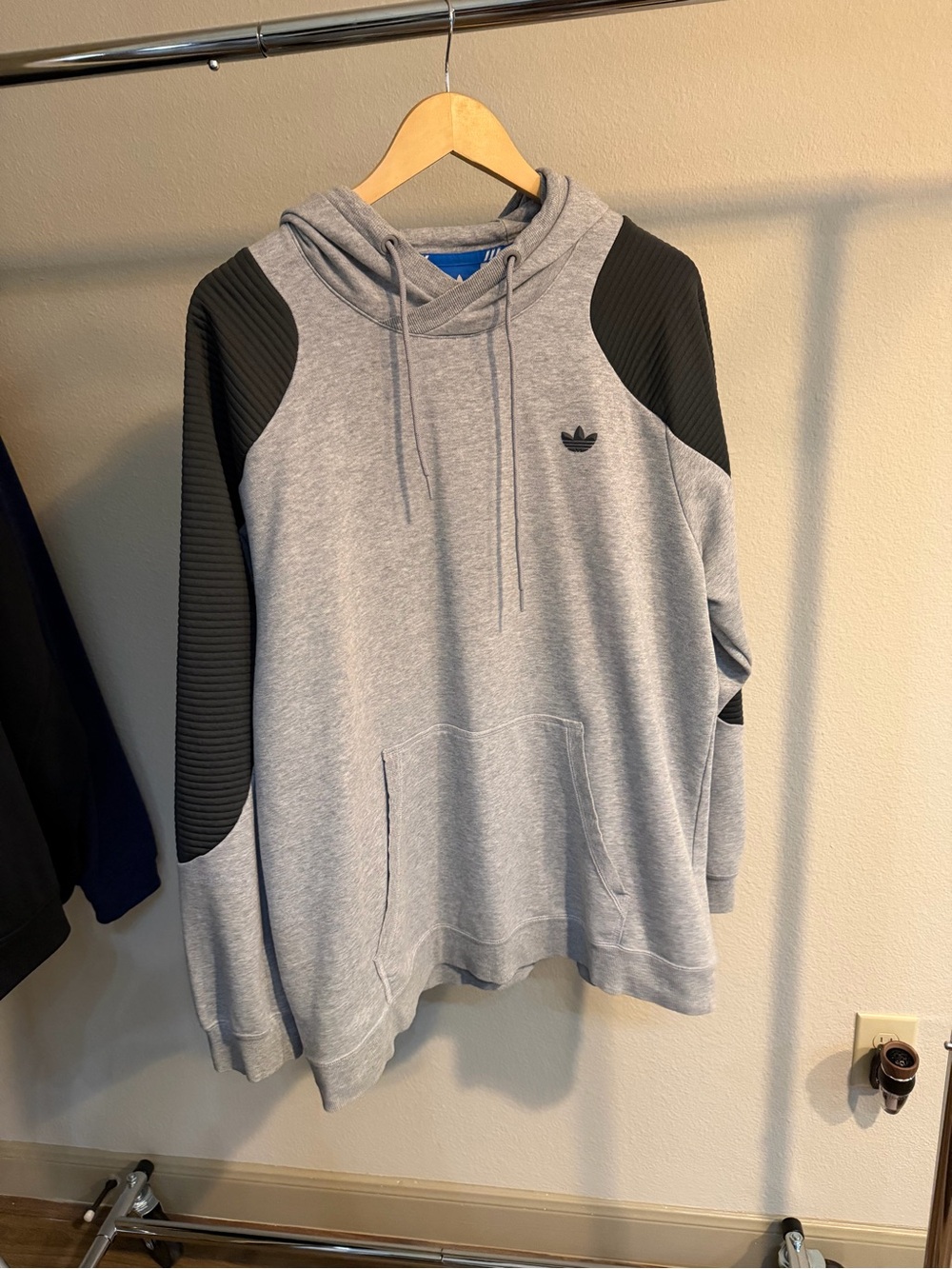Adidas Originals Sport Luxe Moto Hoodie Gray Black Men’s XL